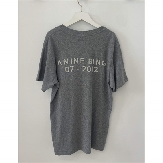 Anine Bing Wagner Soft Stencil T-shit, Dark Grey Melange